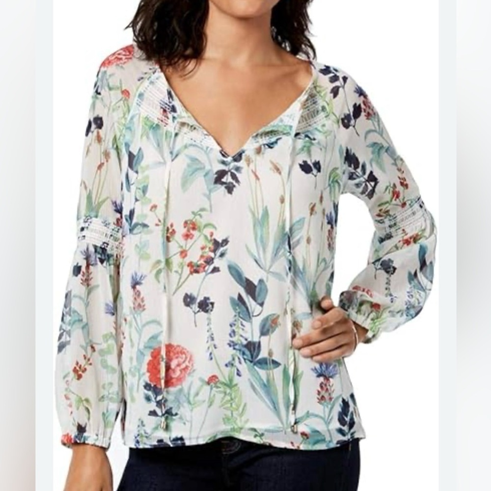 Tommy Hilfiger Floral Blouse - White and Red